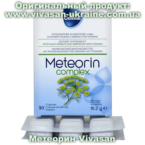 Метеорин / Meteorin Vivasan Метеорин / Meteorin 30 капсул, Vivasan, Швейцария. Минерально-витаминные комплексы